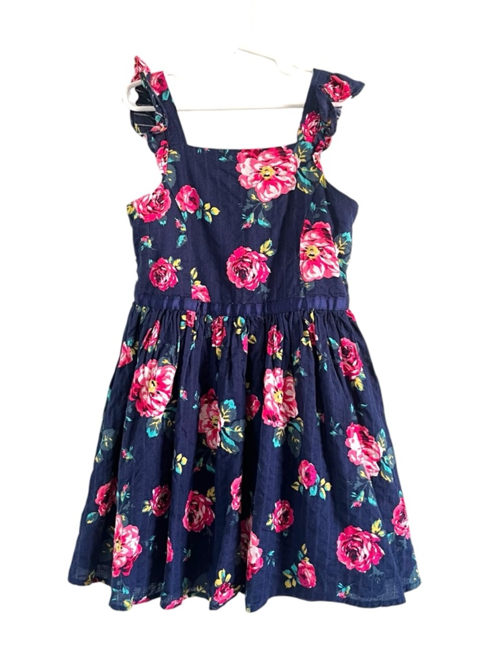 Zunie Girl Floral Sleeveless Ruffle Dress